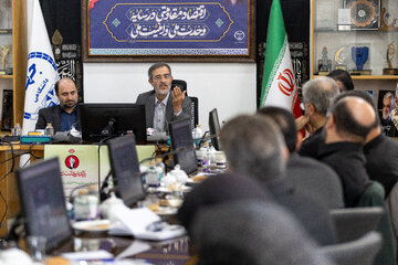 دکتر علی منتظری، رئیس جهاد دانشگاهی در نشست هماهنگی برنامه‌های فرهنگی وداع و تشییع رهبر شهید 