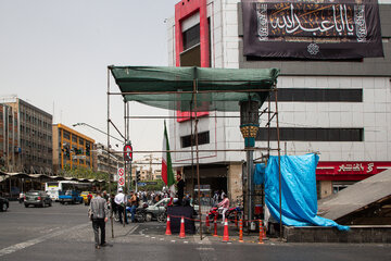 آماده سازی شهر تهران پیش از مراسم وداع و تشییع رهبر شهید