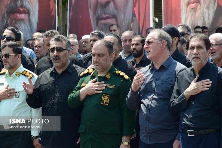 سوگواری جاماندگان از تشییع رهبر شهید در شهرستان مرزی آستارا
