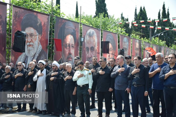 سوگواری جاماندگان از تشییع رهبر شهید در شهرستان مرزی آستارا