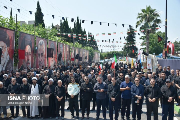 سوگواری جاماندگان از تشییع رهبر شهید در شهرستان مرزی آستارا