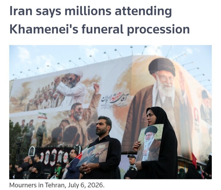 خروش وداع عظیم تهران با رهبر شهید انقلاب اسلامی در رسانههای جهان