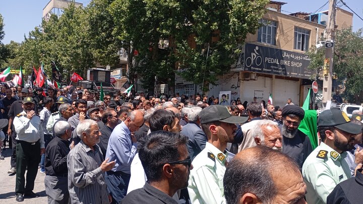 عزاداری مردم یاسوج همزمان با تشییع قائد شهید امت