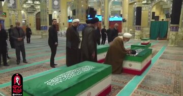 پیکر مطهر رهبر شهید به جمکران رسید