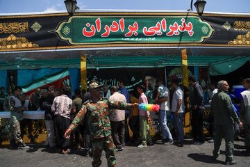 وضعیت خدمت رسانی مواکب ورودی شمالی مشهد پیش از مراسم تشییع رهبر شهید