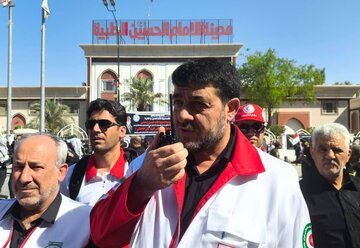 تداوم روند امدادرسانی هلال احمر در کربلا و نجف تا پایان کامل مراسم تشییع و بازگشت زائران