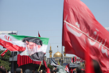 مشهد ساعاتی پیش از آغاز مراسم تشییع پیکر رهبر شهید