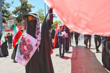 مشهد ساعاتی پیش از آغاز مراسم تشییع پیکر رهبر شهید
