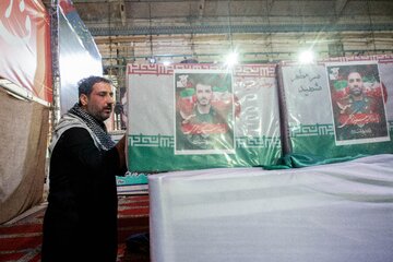 تشییع پیکر سه شهید حافظ امنیت در اهواز