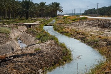 کانال آبی سد خائیز شهرستان تنگستان 