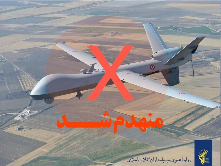 انهدام یک فروند پهپاد MQ9 در آسمان بوشهر توسط نیروی دریایی سپاه