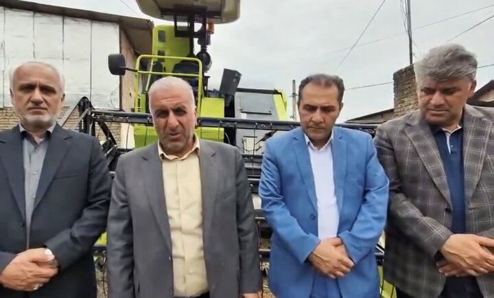 آیین نخستین برداشت مکانیزه شالی در ساری برگزار شد
