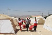 برپایی اردوگاه اسکان اضطراری اربعین هلال‌احمر ایلام