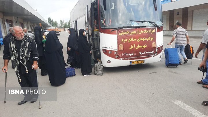 خادمان اربعینی موکب شهدای مدافع حرم آمل راهی کربلا شدند