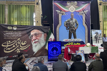 مراسم تشییع پیکر سرتیپ دوم خلبان شهید مجید کاظمی - شیراز