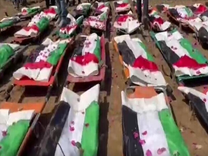 بزرگ‌ترین تشییع جمعی فلسطین با بدرقه ۱۱۲ شهید در غزه
