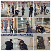 گلباران مزار شهدا توسط جهادگران جهاددانشگاهی خراسان‌شمالی 