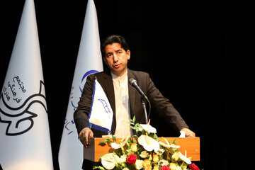 سخنرانی حبیب احمدی مدیرعامل خانه مطبوعات و رسانه‌های استان اردبیل در آئین بزرگداشت روز ملی خبرنگار در اردبیل