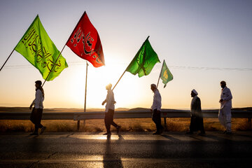 زائران پیاده حرم امام رضا (ع)
