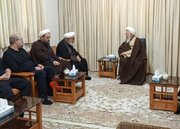 دیدار حجج الاسلام و المسلمین محمدی گلپایگانی و سید حسن خمینی با آیت‌الله جوادی آملی
