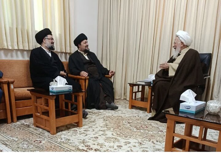 دیدار حجج الاسلام و المسلمین محمدی گلپایگانی و سید حسن خمینی با آیتالله جوادی آملی