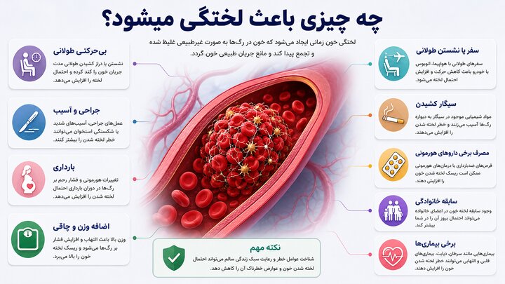 چه چیزی باعث لخته شدن خون می‌شود؟