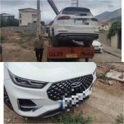 کشف خودروی فونیکس سرقتی با پلاک جعلی در محور کندوان