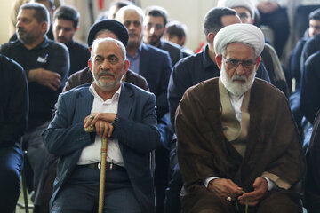 محمدجعفر منتظری و محسن رفیق‌دوست در مراسم بزرگداشت چهلم «آقای شهید ایران»