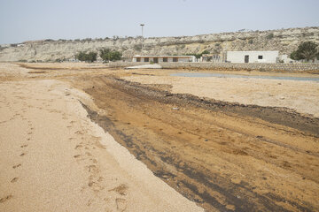 وضعیت آلودگی نفتی سواحل قشم - سواحل شهر "سوزا" و روستای "شیب‌دراز"