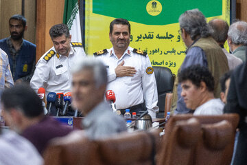 نشست خبری سردار ابوالفضل موسوی‌پور، رئیس پلیس راهور تهران بزرگ