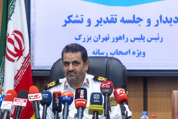 نشست خبری سردار ابوالفضل موسوی‌پور، رئیس پلیس راهور تهران بزرگ