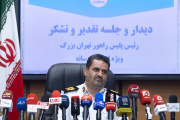 نشست خبری سردار ابوالفضل موسوی‌پور، رئیس پلیس راهور تهران بزرگ