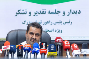 نشست خبری سردار ابوالفضل موسوی‌پور، رئیس پلیس راهور تهران بزرگ