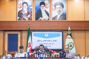 نشست خبری سردار ابوالفضل موسوی‌پور، رئیس پلیس راهور تهران بزرگ