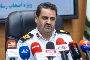 نشست خبری سردار ابوالفضل موسوی‌پور، رئیس پلیس راهور تهران بزرگ