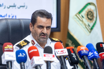 نشست خبری سردار ابوالفضل موسوی‌پور، رئیس پلیس راهور تهران بزرگ