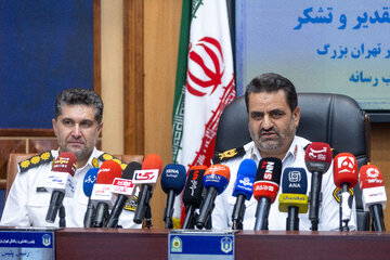 نشست خبری سردار ابوالفضل موسوی‌پور، رئیس پلیس راهور تهران بزرگ