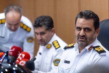 نشست خبری سردار ابوالفضل موسوی‌پور، رئیس پلیس راهور تهران بزرگ
