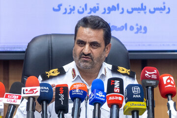 نشست خبری سردار ابوالفضل موسوی‌پور، رئیس پلیس راهور تهران بزرگ