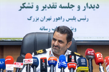 نشست خبری سردار ابوالفضل موسوی‌پور، رئیس پلیس راهور تهران بزرگ