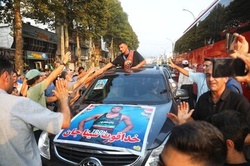 مراسم استقبال سینا خلیلی قهرمان جوانان جهان در سوادکوه