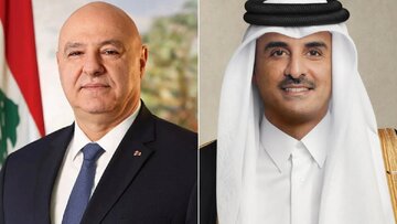 گفت‌وگوی تلفنی امیر قطر و رئیس‌جمهور لبنان
