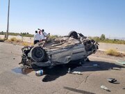 واژگونی خودروی حامل اتباع غیرمجاز در کرمان با ١٠ مصدوم و ٢ فوتی