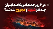اینفوگرافیک/ در ۳ روز حمله آمریکا به ایران چند نفر شهید و مجروح شدند؟