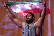 بازی‌های جهانی عشایری/ مصطفی طغانی قهرمان کشتی پهلوانی شد