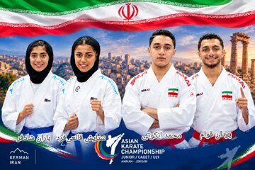 کاراته کرمان بر سکوی آسیا؛ ۴ مدال برای نمایندگان استان در اردن