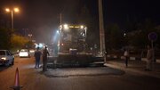 عملیات شبانه آسفالت معابر پرتردد شیراز ادامه دارد