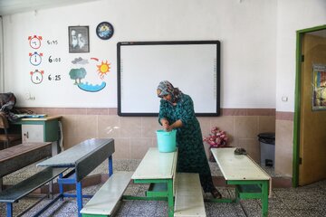 آماده سازی دبستان شهید محرابی روستای کالیکلا-لفور