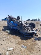 تصادف مرگبار پژو ۴۰۵ با کامیونت زامیاد در محور سرباز/۷ تن جان باختند