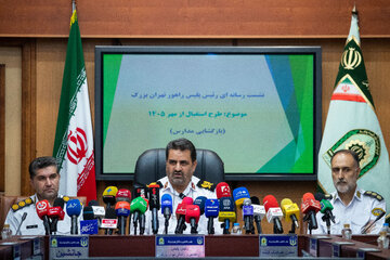 سردار ابوالفضل موسوی پور، رئیس پلیس راهور تهران در نشست خبری